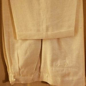 White Stacy Adam linen pants
